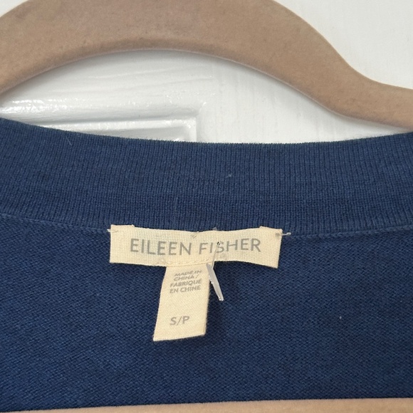 Eileen Fisher Organic Cotton Cashmere Lightweight Sweater Blue Round Crew Neck S - Picture 3 of 6